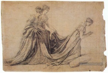  chef Art - L’impératrice Joséphine agenouillée avec Mme de la Rochefoucauld et Mme de la Val Jacques Louis David
